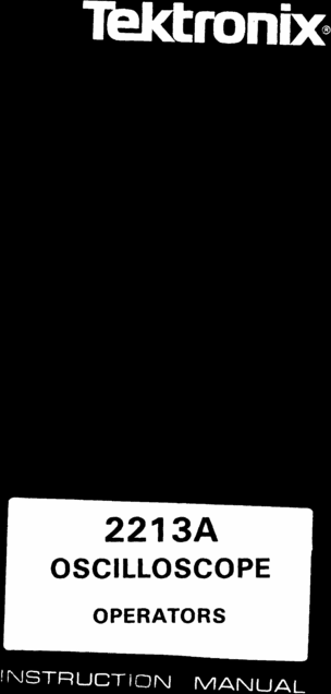 Product picture Tektronix 2213A Operating Manual