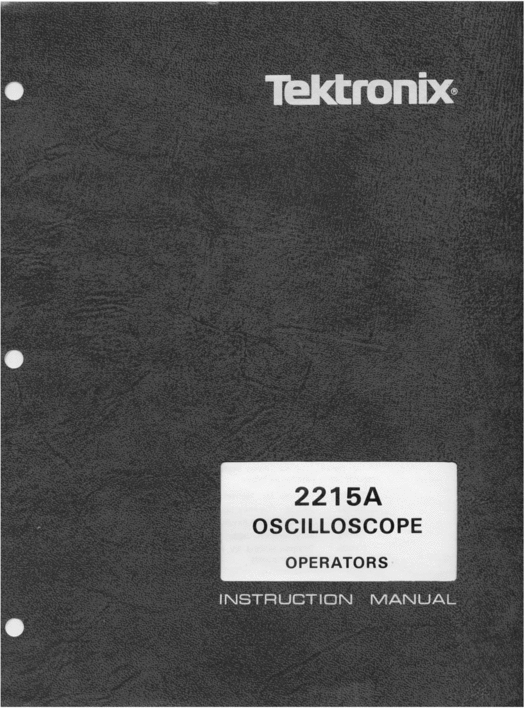 Product picture Tektronix 2215A Operating Manual
