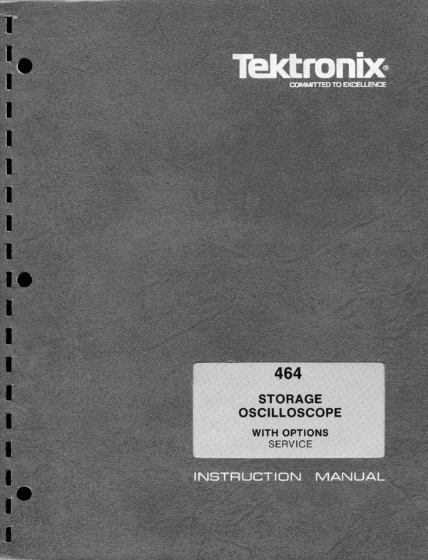 Product picture Tektronix 464 Oscilloscope Service/Op Manual