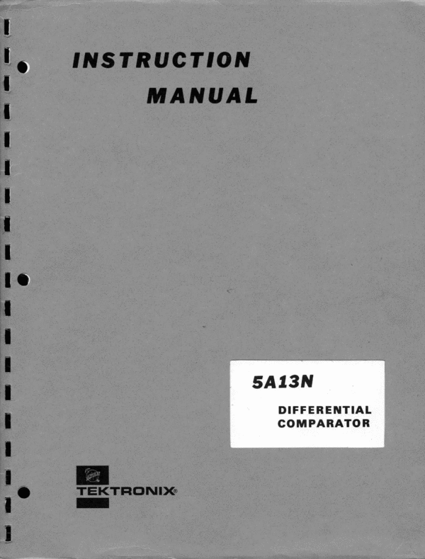 Product picture Tektronix 5A13N op & Service Manual