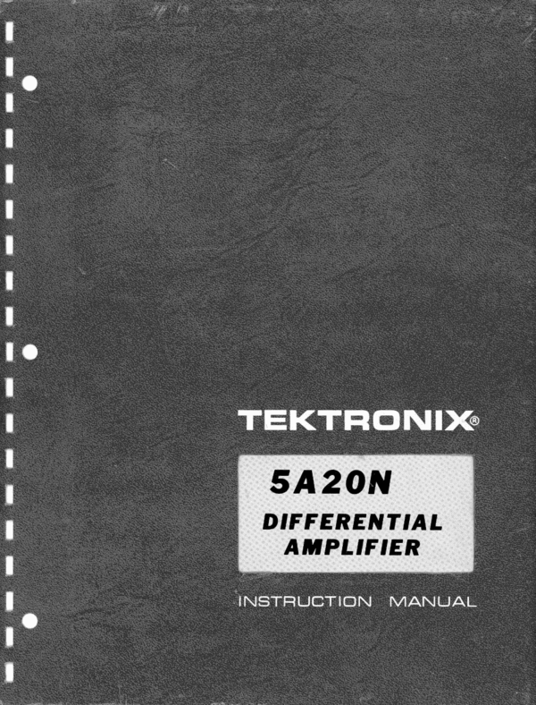 Product picture Tektronix 5A20N Op & Service Manual