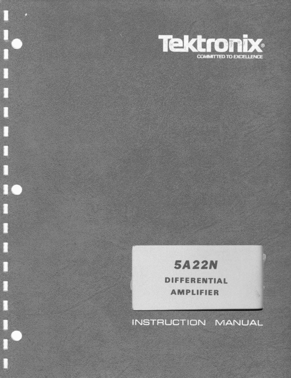 Product picture Tektronix 5A22N Operation & Service