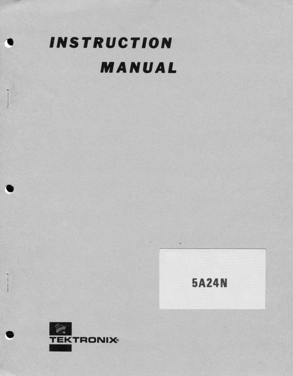 Product picture Tektronix 5A24N Op & Service Manual