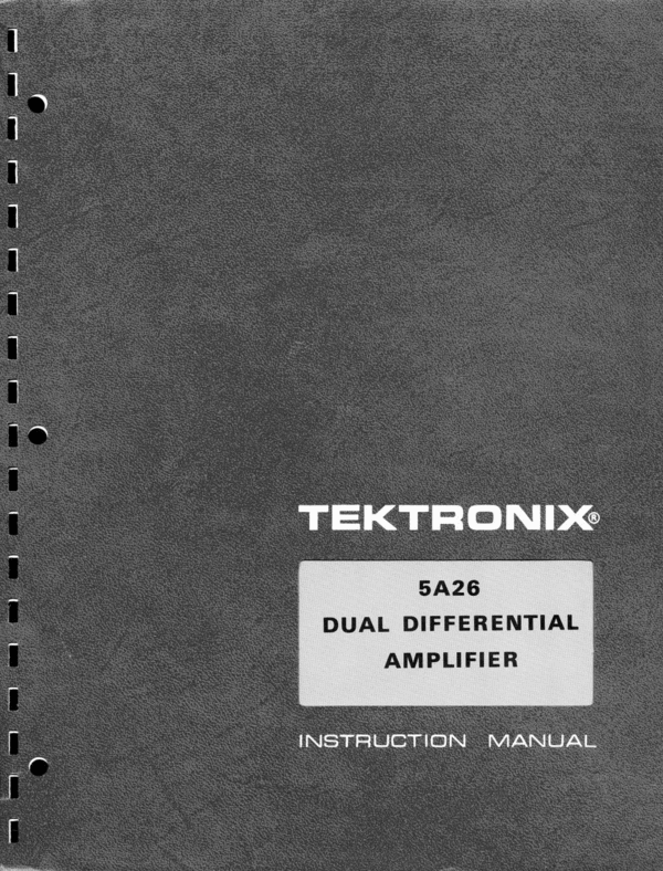 Product picture Tektronix 5A26 Op & Service Manual