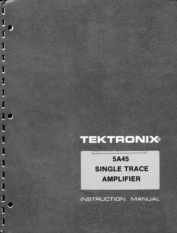 Product picture Tektronix 5A45 Service & Op Manual