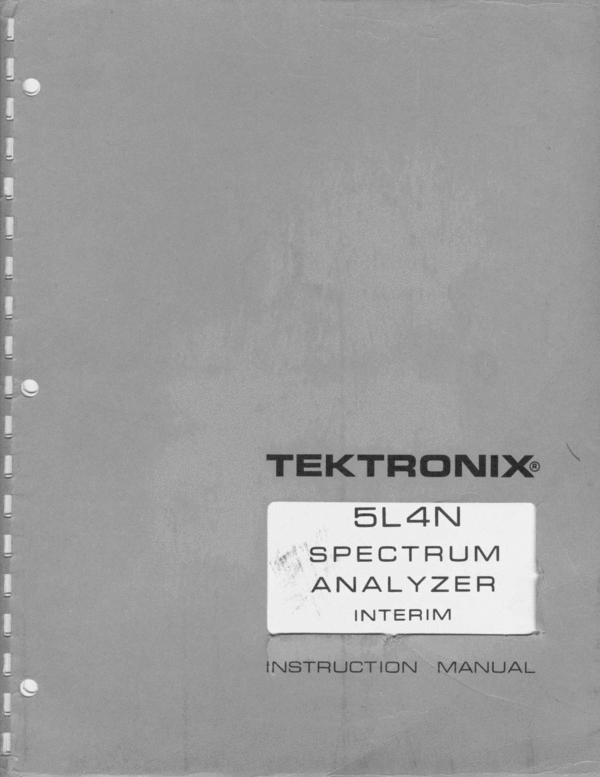 Product picture Tektronix 5L4N Interim Service / Op Manual