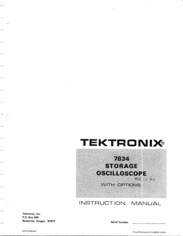 Product picture Tektronix 7834 Service Manual