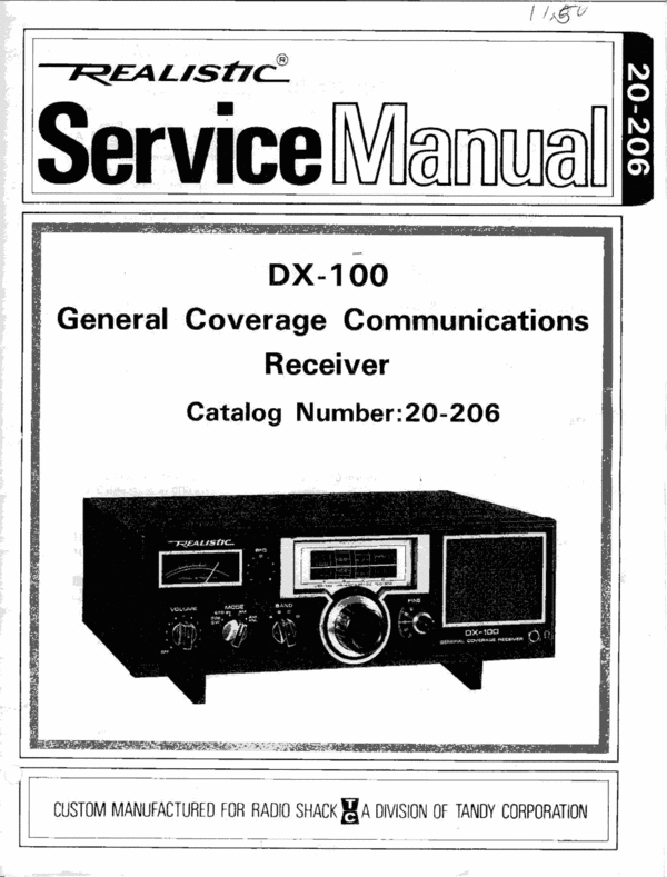 Product picture Radio Shack DX-100 Service Manual