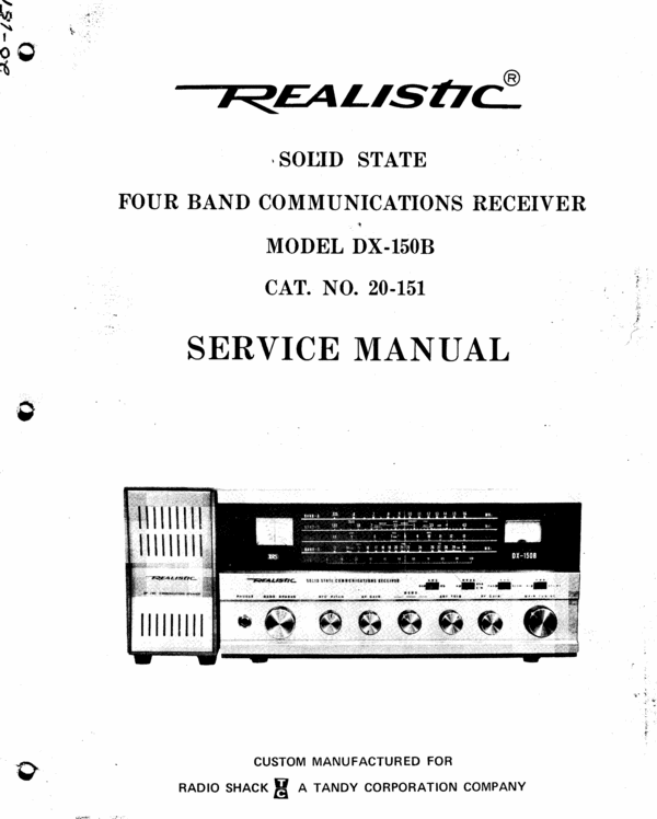 Product picture Radio Shack DX-150B Service Manual
